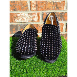 Moretti Sylvester Black Spiked Loafers Men's Size 13EEE with Red Soles